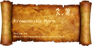 Krompaszky Mara névjegykártya